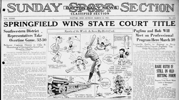 Dayton Daily News Sunday Sport Section, March 22, 1925: Springfield wins state court title