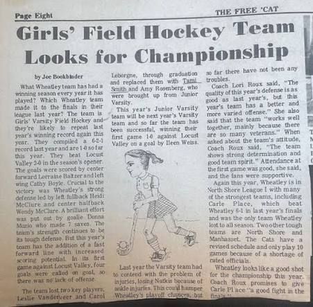 The Free 'Cat: Girls' field hockey team looks for championship, Wheatley