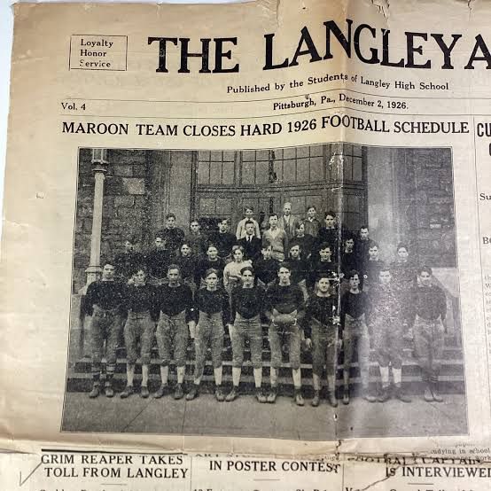 The Langleyan, Pittsburgh, 1926: Maroon team closes hard 1926 football schedule