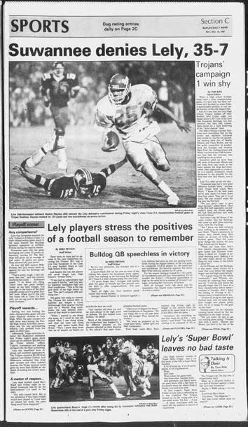 Naples Daily News sports front: Suwannee denies Lely, 35-7
