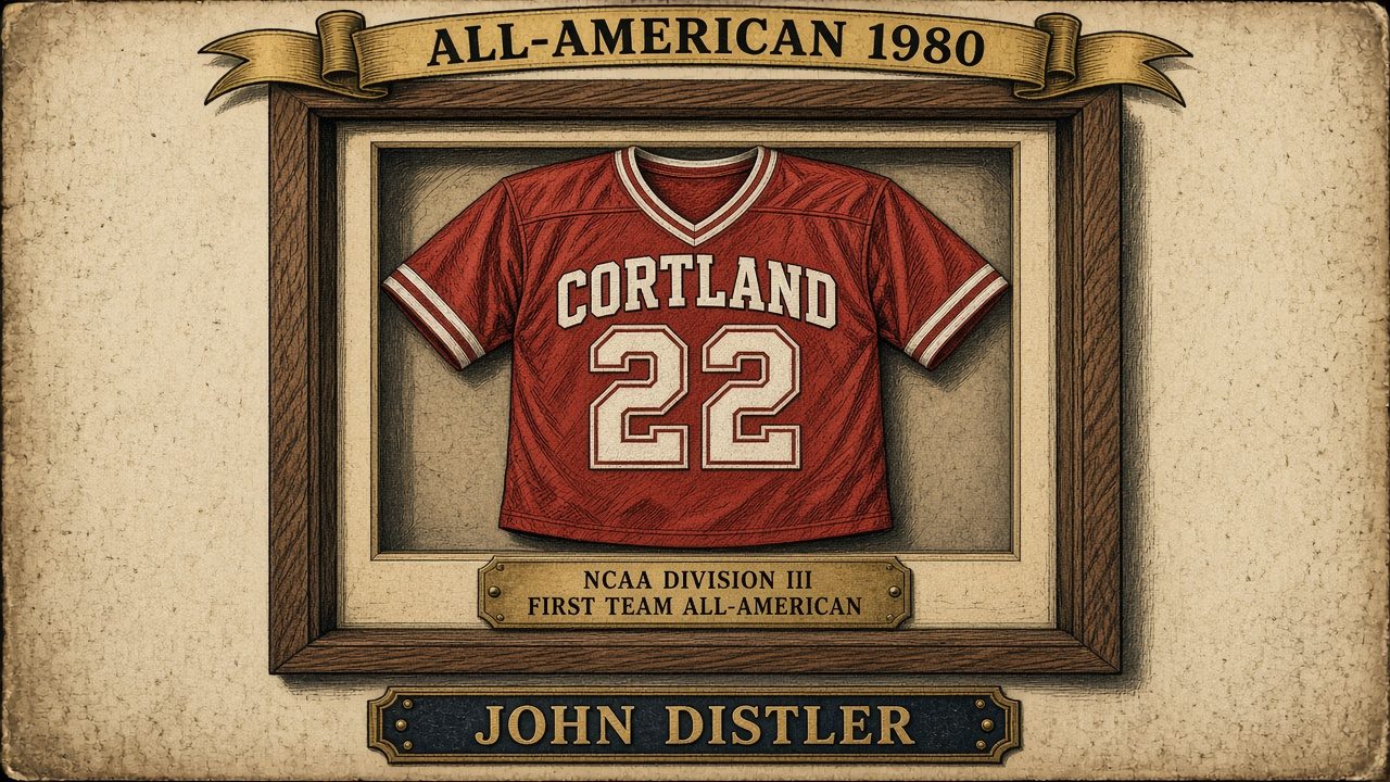 Framed number 22 jersey with an All-American 1980 nameplate