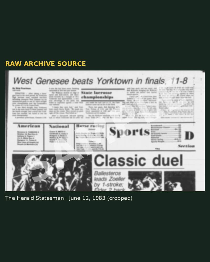 Cropped, blurred 1983 newspaper clipping used as the archive source