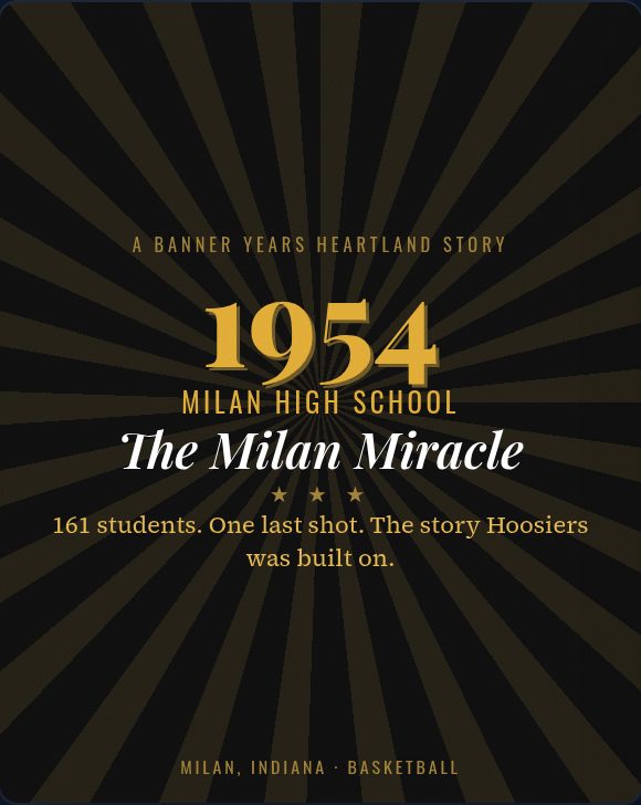 Title slide: Milan High School, 1954, The Milan Miracle