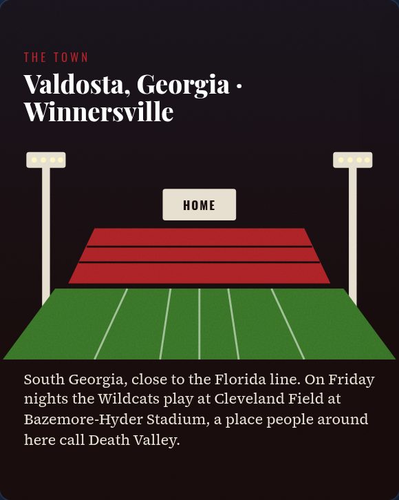 Town slide: Valdosta, Georgia, Winnersville, Friday nights at Bazemore-Hyder Stadium